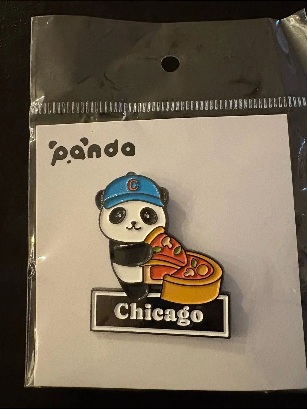 Panda Fest exclusive Chicago Enamel Pin - Blue Hat
